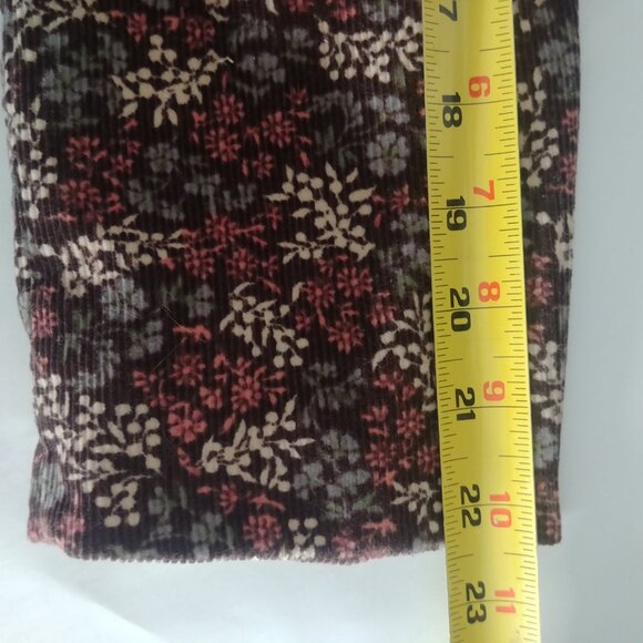 LL Bean brown cotton corduroy blazer jacket with cream pink blue floral … - Picture 12 of 14